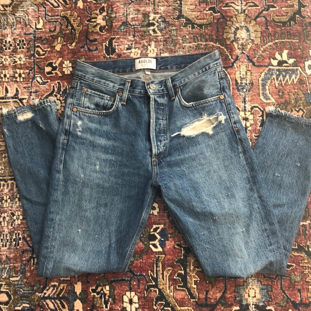 agolde jean distressed jamie high rise 26